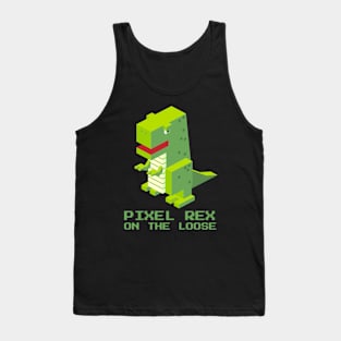 Dinosaur Pixel Rex Rampage - A Dino-mite Tee for Kids Tank Top